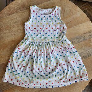 Kids twirly dress in rainbow confetti dots. Size 8-9